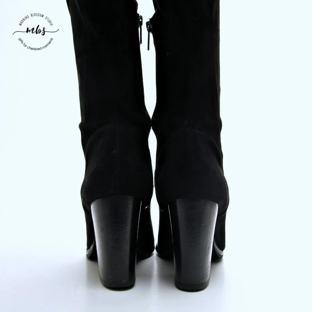 Marc Fisher LTD Larrine Pointed‎ Toe Over The Knee Boots Black Women Size 8.5